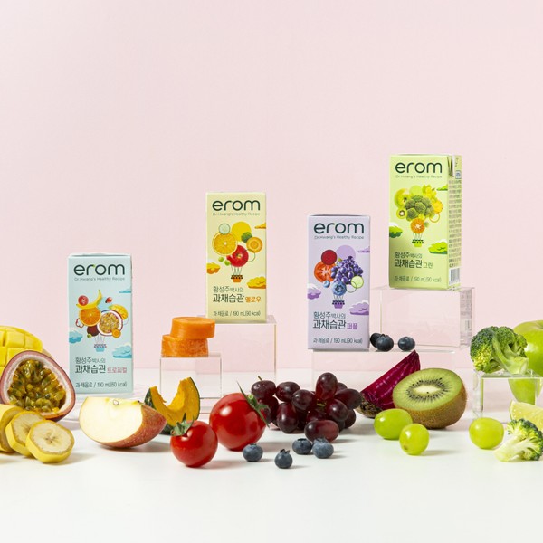 Dr. Lee Rom Hwang Seong-ju&#39;s Fruit and Vegetable Habits 2 cases of yellow + 2 cases of purple bundle discount 190ml x 64 cases (can be crossed), 4 cases of tropical (64 packs) / 이롬 황성주박사의 과채습관 옐로우 2케이스 + 퍼플 2케이스 묶음 할인 190ml x 64입 (교차가능), 트로피컬 4케이스(64팩)