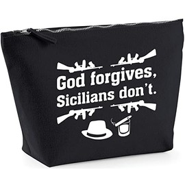 Hippowarehouse God Forgives, Sicilians Don't. printed make up cosmetic wash bag 18x19x9cm