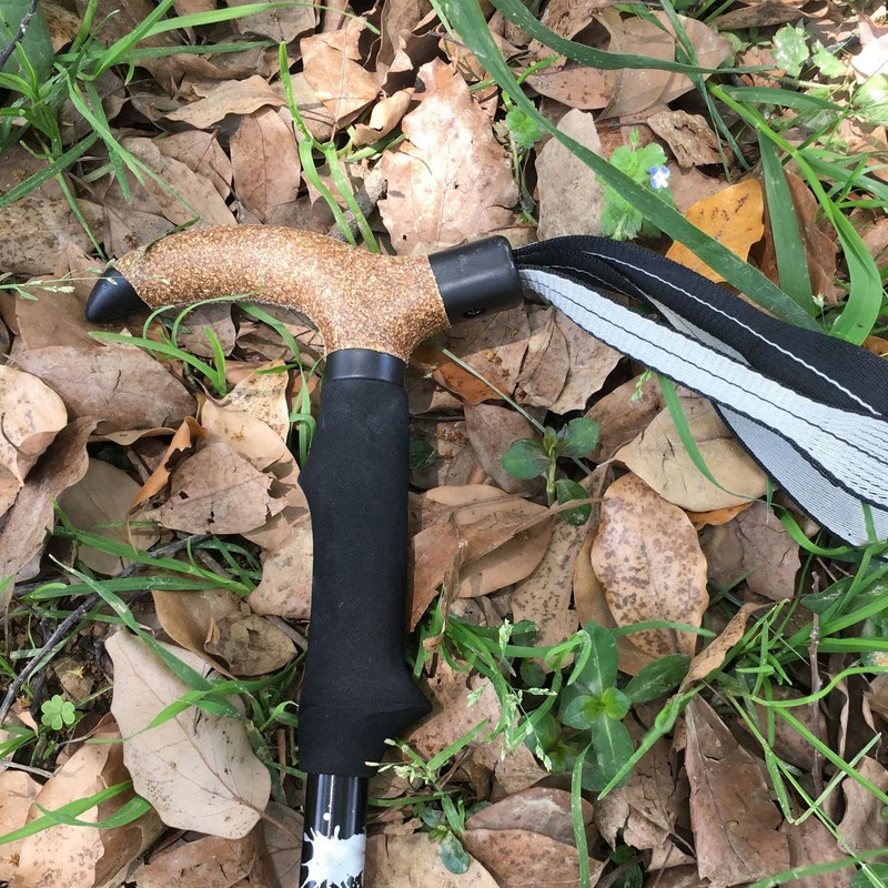 Trekking Pole Hiking Walking Stick 5 Fold Curved Handle Ultra
