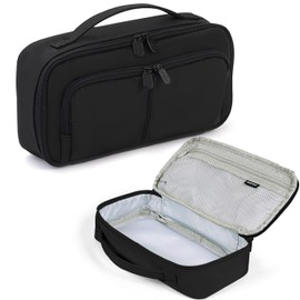 Pencil Case Large Capacity Pencil Cases for Students Kids Girls Boys, Handheld Double Zipper Black Pencil Pouch Organizer Bag School Office Aesthetic Supplies for Secondary School Teens Adults Women