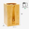 Bilifre Bamboo Paper Towel Holder with Hooks – One-Hand Tear,