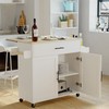 IRONCK Rolling Kitchen Island Table on Wheels with Drop Leaf,