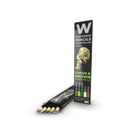 AK AK10040 Watercolour Pencil Set Green and Brown Camouflage (5 Colours)