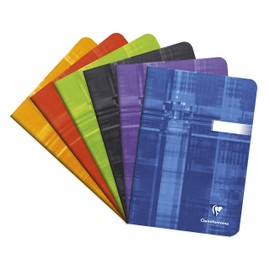 Clairefontaine - Ref 3680C - Staplebound Writing Notebook (Contains 96 Pages) - A5 (148 x 210mm) in Size, Plain Rulings, 90gsm Brushed Vellum Paper - Random Colour (Pack of 10)