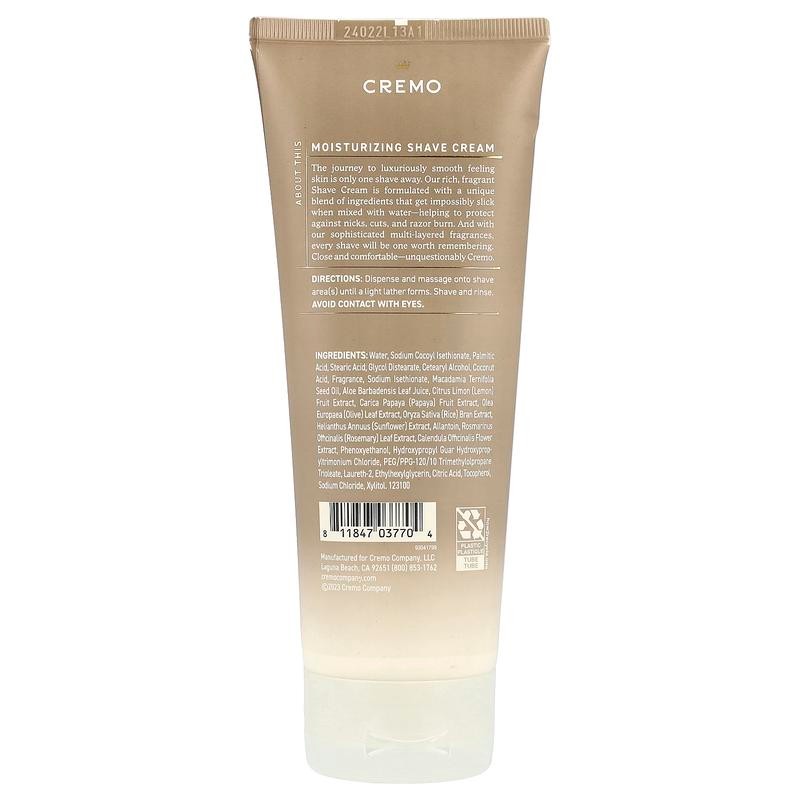Cremo Shave Cream, Almond Bloom, 6 fl oz (177 ml)