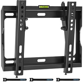 BONTEC BONTEC Low Profile TV Wall Mount Bracket for Most 17-45 inch LED/LCD/OLED Plasma Flat Screen TVs, Ultra Slim Tilt Wall Mount up to 30kg, Max VESA 200x200mm, Bubble Level and Cable Ties Included