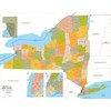 New York ZIP Code Map with Counties - Poster -