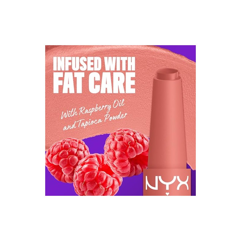 NYX Professional Makeup, Fat Matte Smooth Colour Lipstick, Soft Matte