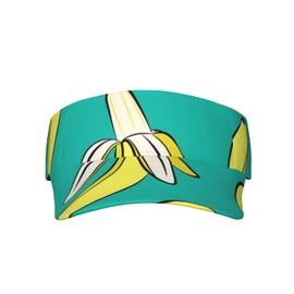 GYLILI Bananas On Green Sport Sun Visor Hat Adjustable Summer Outdoor Travel Beach Ball Cap Empty Top Baseball Cap for Men Women