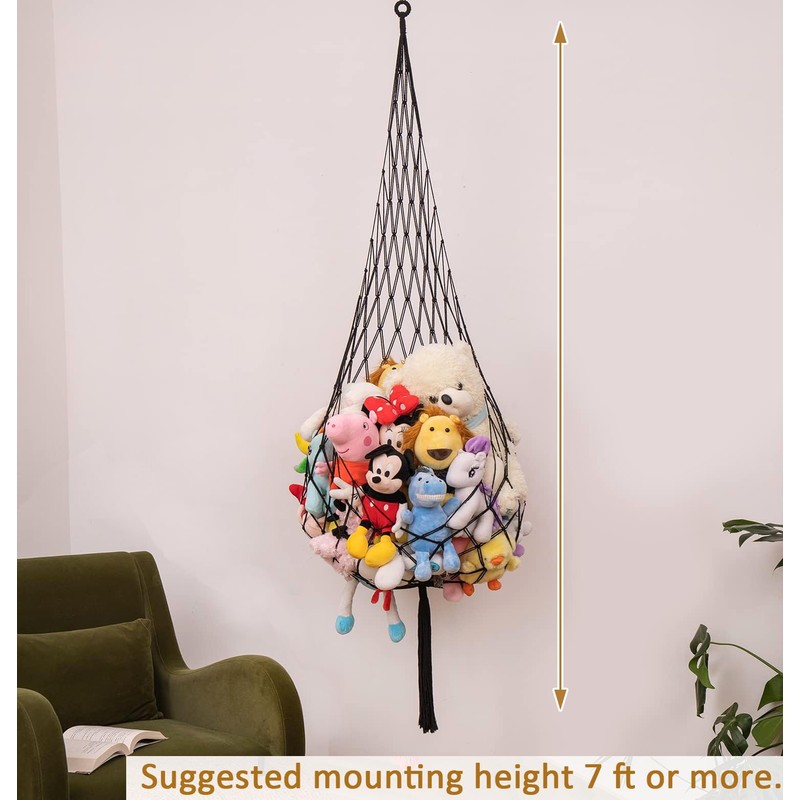 Ceiling Hanging Stuffed animal Net or Hammock Macrame Toy Hammock