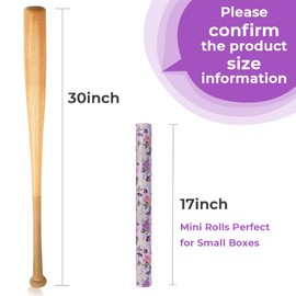 Ribbli Mothers Day Wrapping Paper Floral Butterfly and Stripe Reversible Mini Roll Gift Wrap for Women Girls Anniversary Birthday Wedding 17 Inch x 33 Feet-Purple