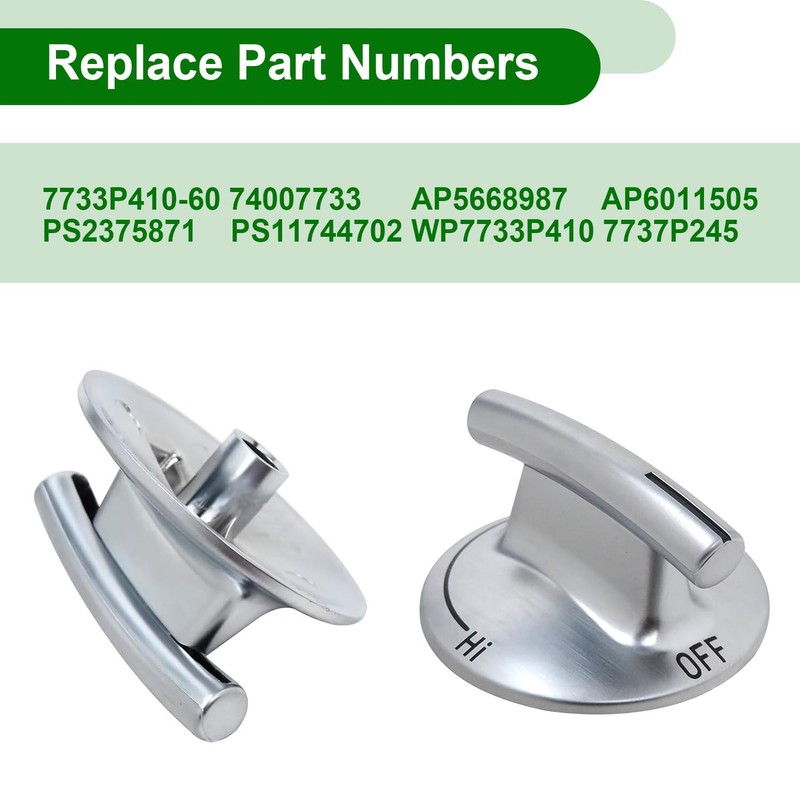 WUVYFWN 6Pcs Upgraded 7733P410-60 Surface Burner Knob,Gas Stove knobs Replacement