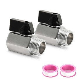 2Sets 1/2" Robust Hot Water Valve Drain Plug for RV Water Heater, 1/2 Ball Valve Water Heater Drain Valve Replacement for Drain Valve with 2pcs Tape, Trailer Water Heater, City Water Inlet Though