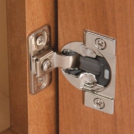 Compact 38B Face Mount Hinges with Built-in Soft Close, Screw On,Nickel 1-3/8" + Overlay
