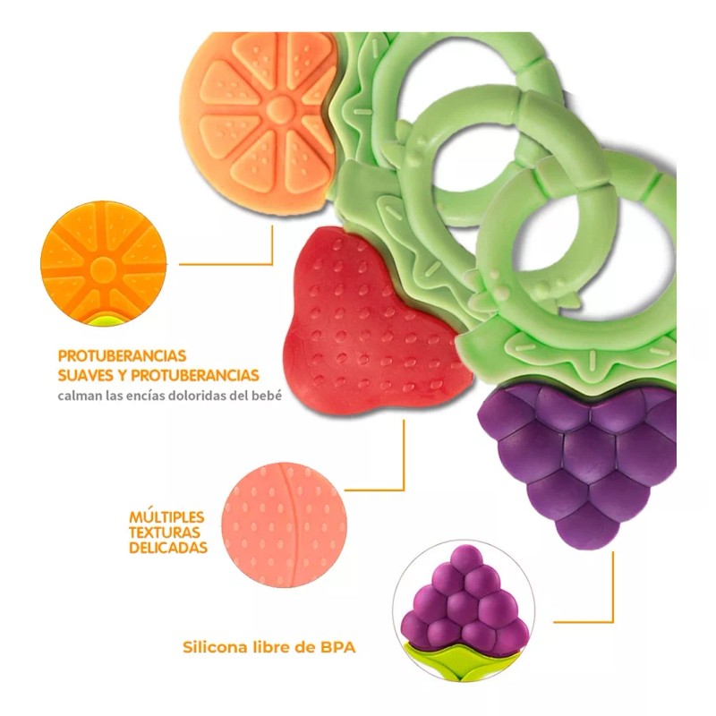 Hola Bebé Mordederas Para Bebé De Frutas Y Estuche De