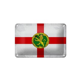 mrdeco Metall Schild 12x18cm gewölbt Alderney Flag Alderney Vintage Schild