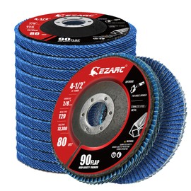 EZARC Flap Discs 80 Grit, 4.5" x 7/8" High Density Jumbo Zirconia Flap Sanding Disc Type 29 for Sanding, Rust Removal, Finishing, Grinding, Deburring (12 Pack)