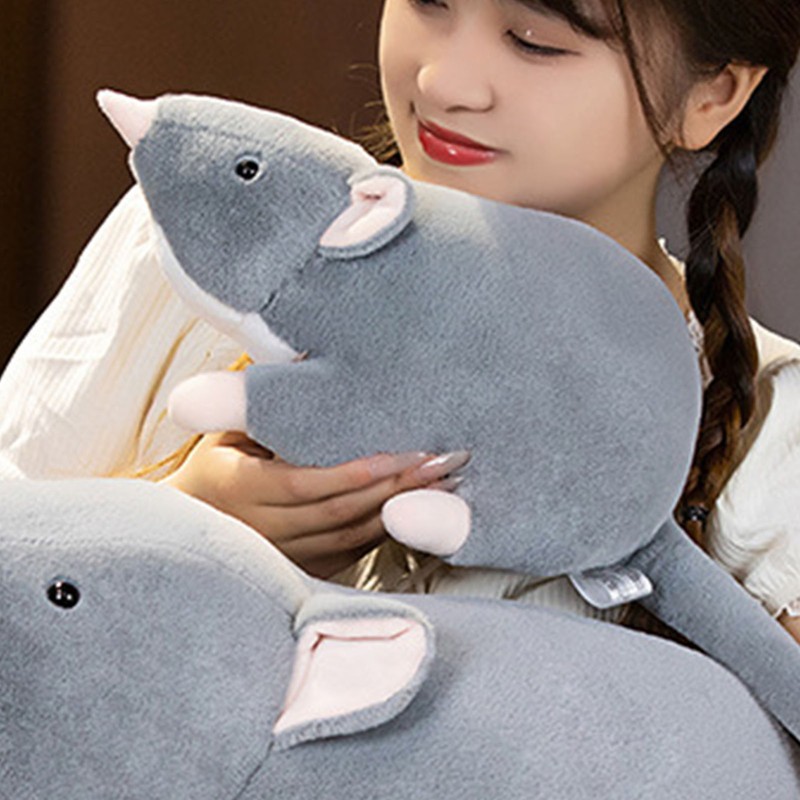 Plush Mouse Toy Funny High Simulation Gray Stuffed Mouse Animal