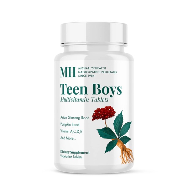 MICHAEL'S Health Naturopathic Programs Teen Boys - 60 Vegetarian Tablets - Daily Multivitamin Supplement - Kosher - 30 Servings