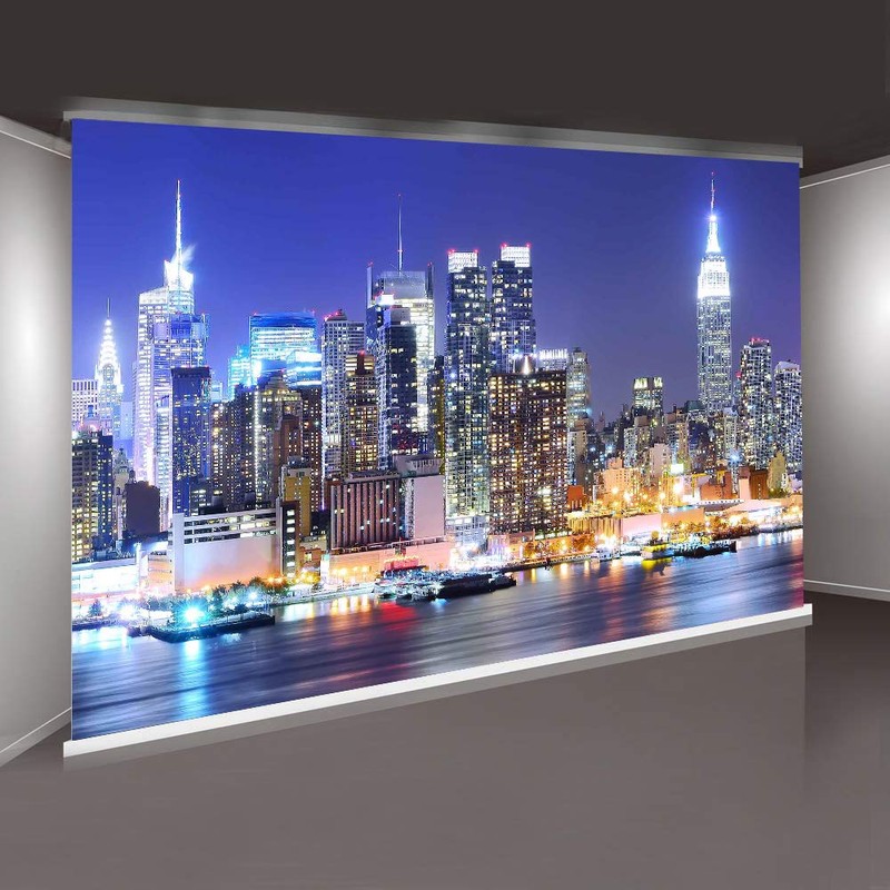 MME New York City Backdrop Manhattan Night Scene Skyscraper Urban