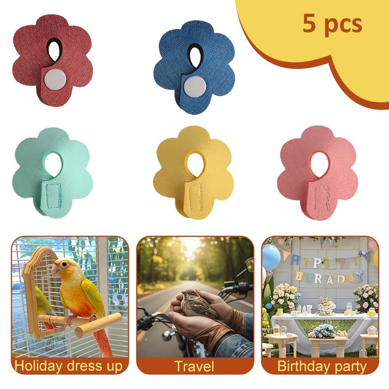 MiOYOOW 5PCS Bird Cone Collars, Parrot Anti-bite Collar Bird Recovery