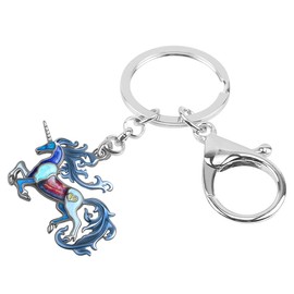 NEWEI Enamel Pony Horse Keyring Cute Key Chain for Women Girls Purse Bag Charm, Sky