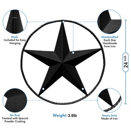 EcoRise Dark Bronze Barn Star – Metal Stars for Outside, Texas Star Metal Wall Décor for House, Iron Rustic Vintage Decoration, Western Country Home Farmhouse Wall Art Outdoor Decorations (24")