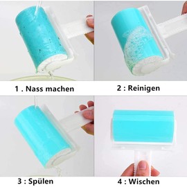 Voarge Fusselrolle Wiederverwendbarer, 6er Set Wiederverwendbare Fussel und Tierhaarrolle in 2 GrÃ¶Ãen (Abwaschbare Fusselrolle), Staub Fussel entfernen Rollen ZubehÃ¶r