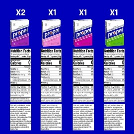 Propel Powder Packets 4 Flavor Variety Pack With Electrolytes