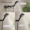 BEIYI Wall Mount Tub Faucet with 3 Functions Handheld Sprayer,