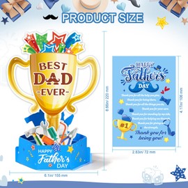 HOWAF 3D & Pop up Fathers Day Card, Happy Father's Day Card from Daughter Son, Pop Up Trophy Father Day Card, Fathers Day Gifts for Dad, Daddy, Step Dad, Husband, Grandad, Uncle