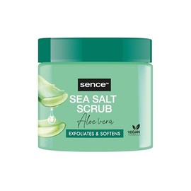 Sence Aloe Vera & Salt Body Scrub, Vegan, with Vitamin A, Vitamin C and Citric Acid, Beauty Skincare Exfoliating with Sea Salt, Exfoliating and Massage for Healthy Skin (1 x 500 g)