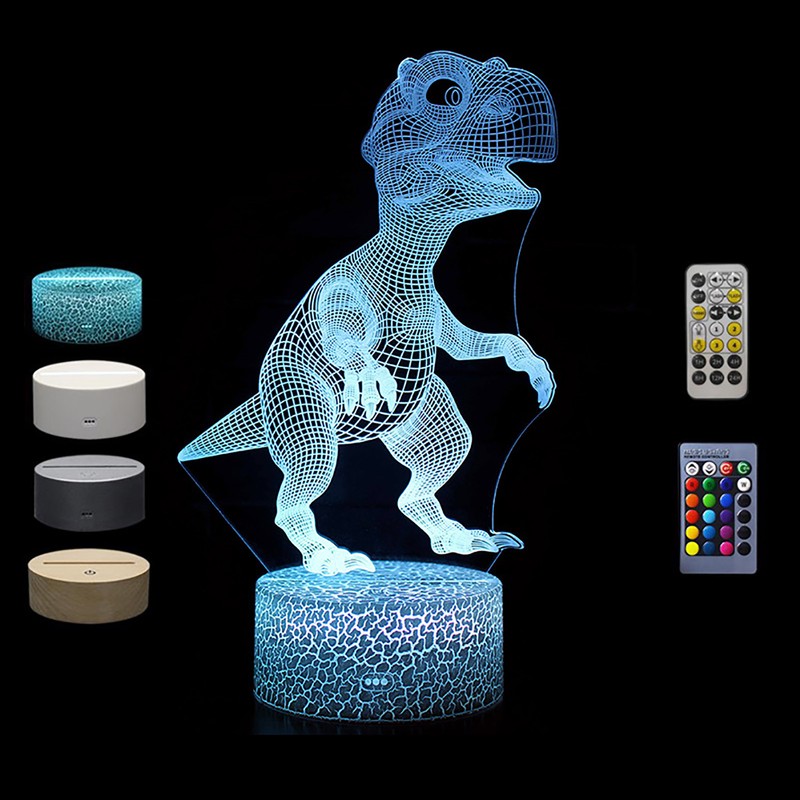 Dinosaur Series Colorful 3D Night Light LED Touch 16 Color