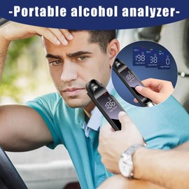 Alcohol Breathalyzer Tester,Portable Home Breathalyzer for Alcohol - High-Precision Digital LCD Display Breathalizer for Professional & Personal Use, Sound and Light Alarm