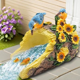 Teaeeno Hummingbird Gutter Downspout Extension Decor,Animal Rain Downspout Diverter,3''x4'' Downspout Extender Diverter Splash Block Sculpture Outdoor Decor,Funny Gutter for Garden,Terrace,Lawn,Yard
