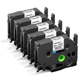 Replacement for TZe TZ Tape 12mm 0.47 Laminated White TZe-231 Compatible with Brother P Touch Label Maker Tape Refills Black on White for PT-D210 D220 H110 D410 P710BT H111 1070 1880,5-Pack