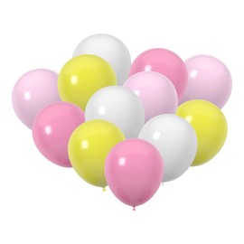 60 Pack 12 Inch Pink Yellow And White Latex Balloons, Birthday Wedding Baby Shower Party Balloons (Pink Yellow And White)