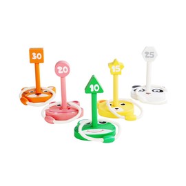 Ring Toss Set, Toss Ring, Animal Stand, Ring Toss Toy, Wooden Early Education Educational Toy, Fun, Raffle Toss Game, Parent and Child Outdoor Play (Style1)