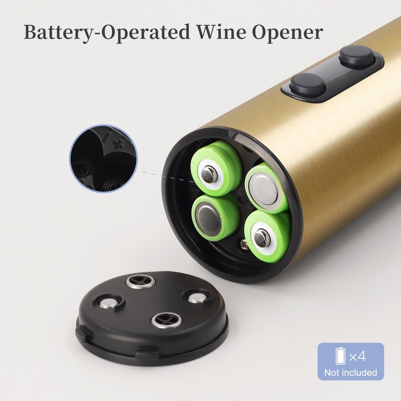 ELMWAY Battery Operated Electric Wine Opener by ELMWAY - Stainless
