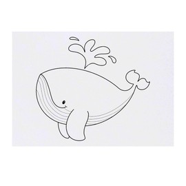 'Happy Whale' Temporary Tattoo - Water Resistant, Skin-Safe, Non-Toxic Transfer (TO00083909)