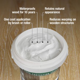 Roxil Wood Waterproofing Cream: 10-Year Outdoor Clear Sealer - Treatment & Sealant for Waterproof Protection of Decking, Fence, Sheds, Furniture - 1.5 Gallon