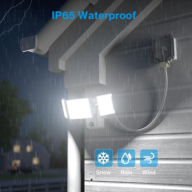 Olafus 80W Plug in Flood Lights Dusk to Dawn Outdoor