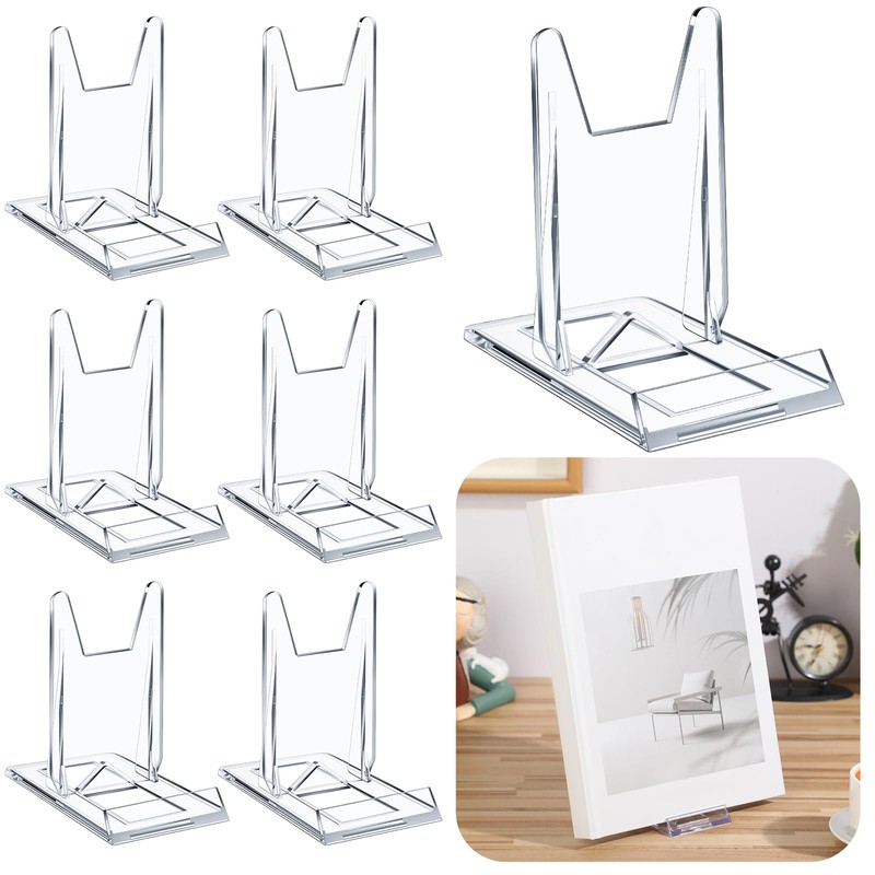12 Pack Acrylic Book Stand for Display Adjustable Clear Display
