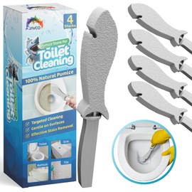 Paquete de 4 piedras pómez para limpieza de inodoros, piedra pómez para inodoro con asa, piedra pómez para inodoro