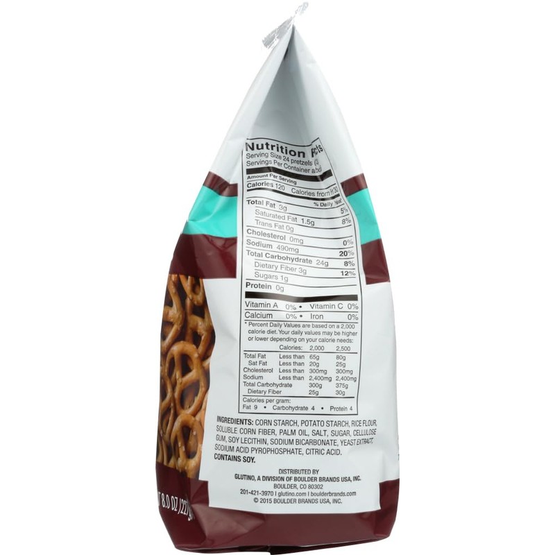 Glutino Gluten Free Pretzel Twists, 8-Ounce Bags (Pack of 12)