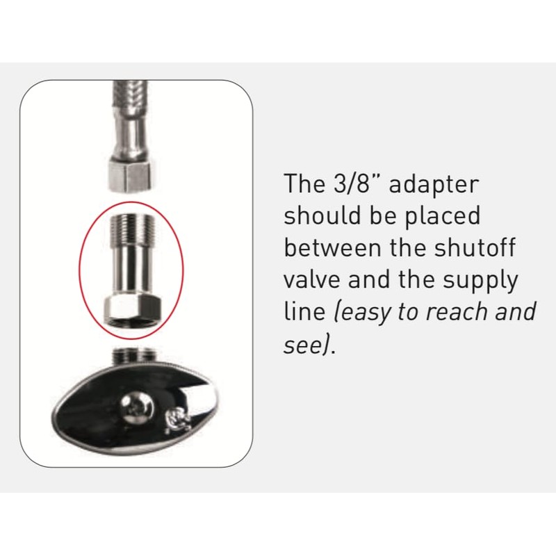 Compression 3/8" Supply Line Adapter Flow Controller PCA Low Flow