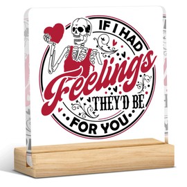 Romantic Valentines Gifts for Her Him Valentine Decorations for Home Office Funny Gifts for Girlfriend Boyfriend Couple Anniversary Birthday Valentines Day Clear Acrylic Desk Decor Sign 4 X 4 Inch