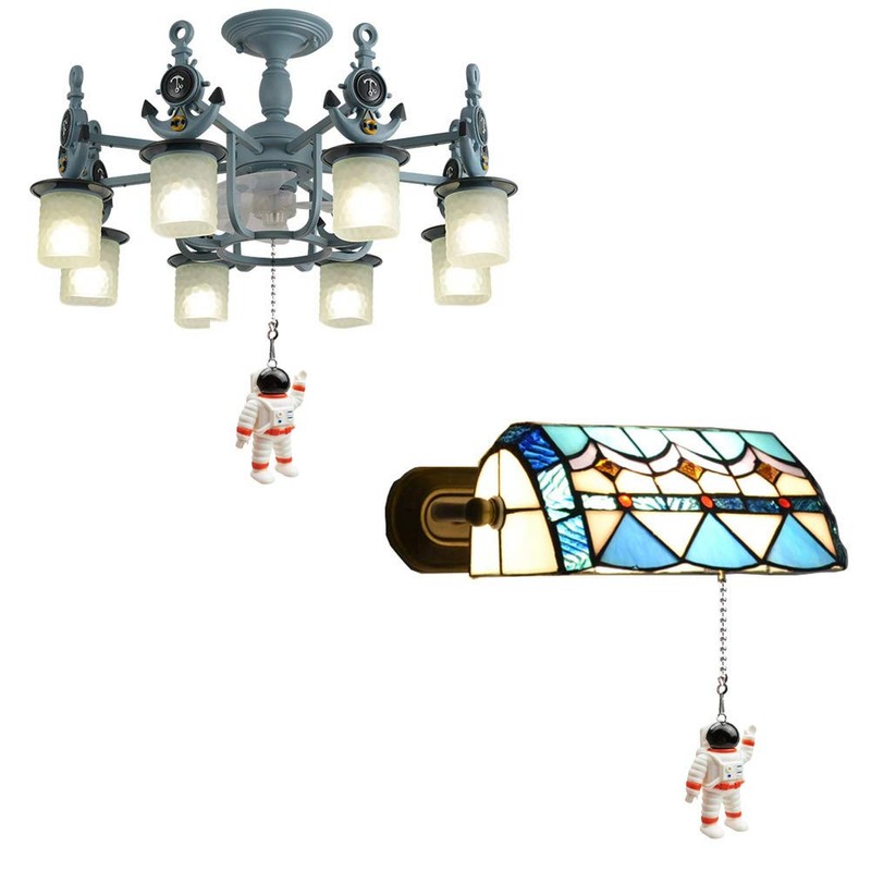 Hyamass Ceiling Fan Pull Chain Extender with Spaceman Charm -