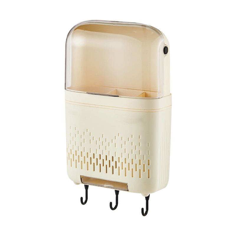 Wall Mounted Chopstick Holder with Hooks Self Adhesive Wall Mounted
