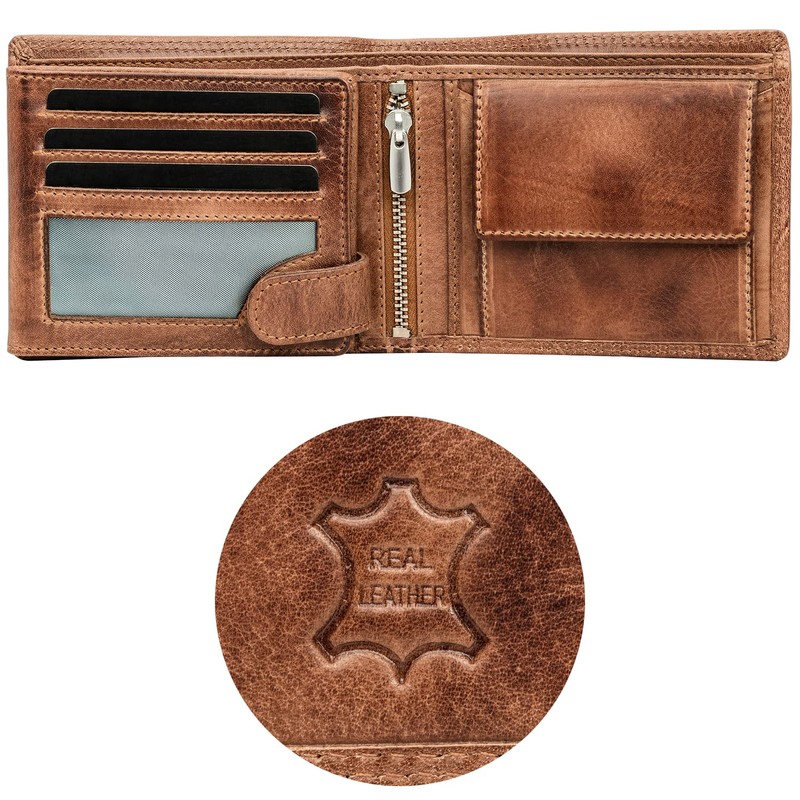 Fa.Volmer ® Men's Leather Wallet with RFID Protection I Extra